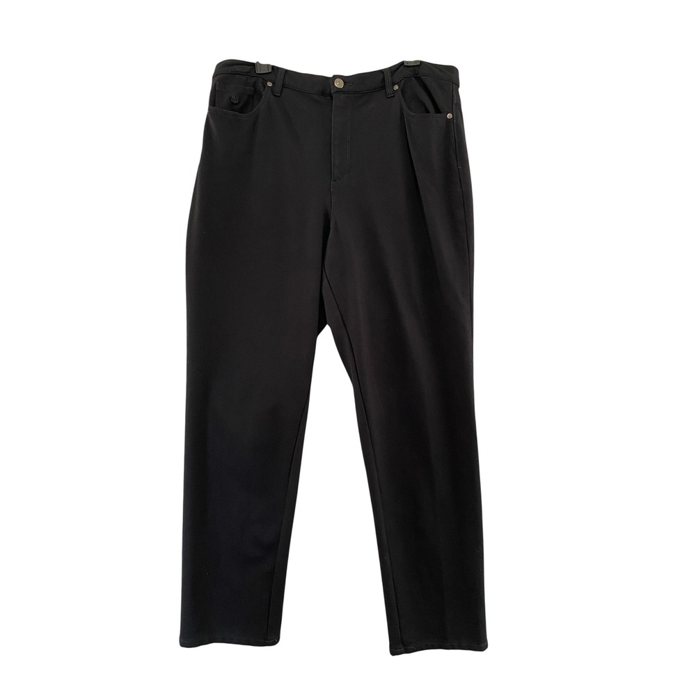 Gloria Vanderbilt Amanda Pants Womens 16 Black High Rise Tapered Stretch Ponte